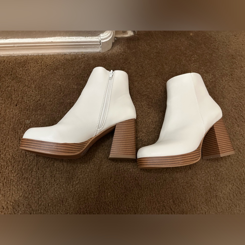 White chunky boots
